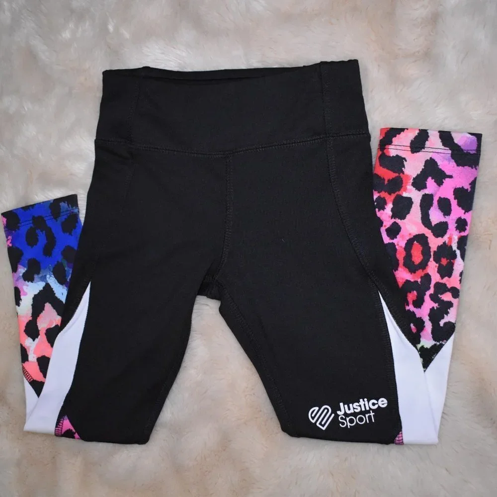 Girls Leggings Animal Print Stretch Size XS 5/6